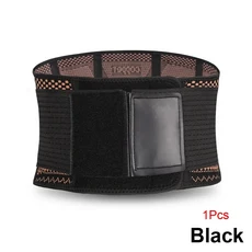 허리 지지 벨트 경량 유연한 구리 주입 압축 등 버팀대, [01] M, [01] Black, 01 Black_01 M