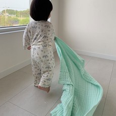 돗투돗 오가닉 6중 거즈 순면 블랭킷 아기담요, 민트 1개