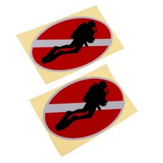 GHSHOP 팩 2 대형 반사 해골 다이버 스쿠버 다이빙 스노클링 스피어 낚시 프리 다이빙을 위한 물고기 해골 스티커, 설명, 애완 동물