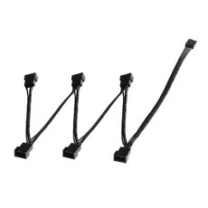 SGMK 4핀 PWM 슬플리터 FAN 연장 케이블 6구, 1개