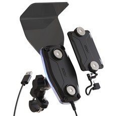 백케이 오토바이 자석거치대 USB타입 딱판 충전패드 핸들형 LED, 핸들형거치대+C타입딱판, 블랙
