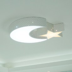 조명보라 LED 달별 투톤 키즈 방등 50W, 화이트
