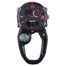 백패킹온도계 등산용나침반 등산시계, 1개, 레드 다이얼