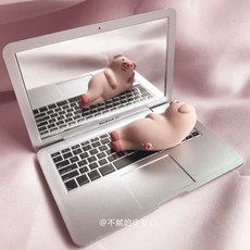 迷你電腦鏡子 便攜折疊化妝鏡 擺拍道具, 銀色, 1個
