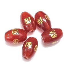 Bead 종교비즈 작은타입 옴자.소원.행운 팔찌원석 한팩 4알 모양선택, 오벌소원성취(자마노)