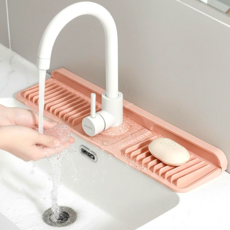 트루행센 두꺼운 실리콘 잠금장치 배수매트 싱크대 세면대, 1개, 살구핑크