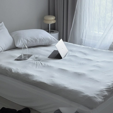 누잠/스프링 매트리스 친환경 사계절 커버 1개, 누잠 토퍼 매트리스 커버, 라이트그레이