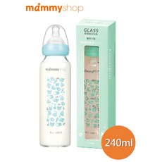 媽咪小站 母感體驗2.5 標準口徑玻璃奶瓶 240ml (湖水綠), 湖水綠, 1個