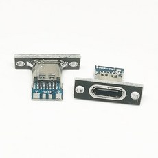 USB 3.1 C 타입 암 양면 포지티브 네거티브 플러그인 테스트 보드 PCB 커넥터 데이터 충전 포트, Black, 3PCS, 없음
