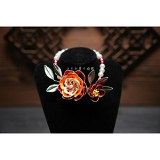 媽祖城隍夫人等女神明適用，公主的夢中婚禮主題纏花項鍊擺宴裝飾，精緻水粉胭脂盒，祈求神明庇佑, 1個