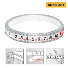 코메론 잘라 붙여쓰는 줄자 메저밴드 KMF-10 피트자, 1Mx13mm 메저밴드줄자