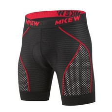 MKEW 남성용 고밀도 스펀지 패딩 사이클링 속옷 자전거 반바지 속옷 MTB 라이너 로드 바이크 자전거 의류 미국 알파 알파 XL 레귤러 레드 ssMP