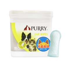 PURRY沛立潔 寵物指套潔耳布 50入 犬貓適用, 1個, 50個裝