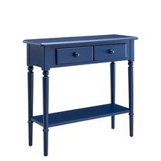 COASTAL 원목 코너 웨지 테이블 서랍 포함 리치 - 입구 작은 브라운 공간에 및 HOME 9016 피칸 LEICK 복도 적합, 1 Drawer, 직사각형, 네이비