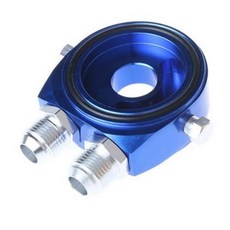 범용 알루미늄 AN10 자동차 오일 필터 쿨러 샌드위치 플레이트 어댑터 레이싱 계량기 수정 부품 온도 센서, 3)Blue