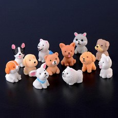 동물모형 미니어처하우스 책상꾸미기 인테리어소품 장식품 2X3.1cm 12종 택1, 7. 강아지(7) ___10개