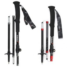 트렉스타 패스파인더 초경량 5단폴딩 등산스틱 2개 1세트 고급케이스, 레드(small)