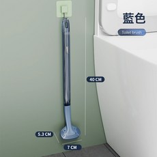 DFMEI 硅膠馬桶刷長柄軟毛塑料馬桶清潔刷無死角壁掛式廁所家用刷子, 1個, 藍色:如圖