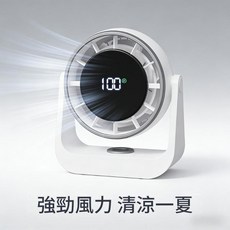 桌上型風扇 智慧數顯 壁掛兩用, 經典白
