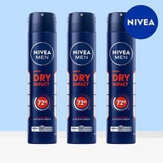 니베아 맨 데오드란트 스프레이 드라이 임팩트, 200ml, 3개