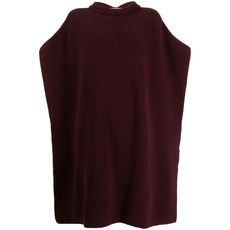 사수피 스카프 장식 골지 니트 케이프