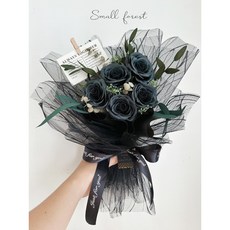 黑色玫瑰香皂花束 乾燥花求婚, 黑色嫁衣,不加購, 1個