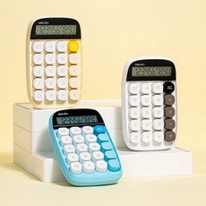 델리 기계식 미니 계산기 TE35, 화이트, 1개