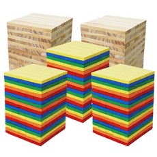 초등 나무쌓기 협동학습용 직사각형 우드조각 500p 세트/ 6세 쌓기놀이 도형블록 5세, 1개
