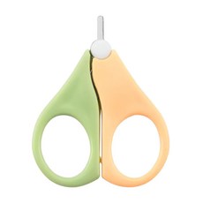 嬰兒安全剪刀 嬰幼兒指甲護理, 彩色黃+綠, 1個