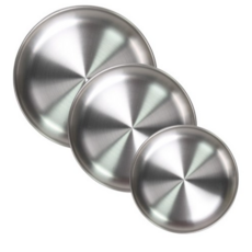 데이브렉 캠프용 원형 플레이트 3종, 실버, 1세트