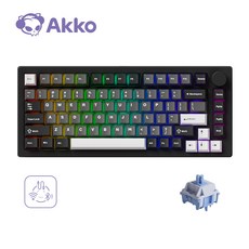 Akko 악코 x MonsGeek M1 V5 Contour Lines 등고선 83키 핫스왑 알루미늄 볼 케치 커스텀 유무선 기계식 키보드 RGB 백라이트 체리 프로파일, 제조사축, Akko Mirror Switch, Black & Silver