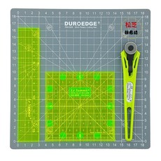 LS 旋轉切割墊套組 18mm輪刀 10*10 定規尺 3X15cm 螢光縫份尺 (CT-2020)