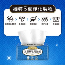 CONSOFY三層抽取衛生紙 五重淨化 柔韌親膚 居家辦公必備, 6個, 120抽, 196g