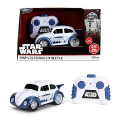 Jada 스타워즈 R2-D2 폭스바겐 비틀 RC 자동차 - 1:32 스케일 간단한 기능 원격 제어 장난감