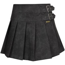 여성 페이크레더 A라인 더블버클 골프스커트 GF0191