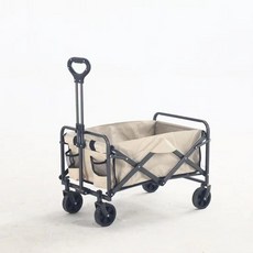 折疊露營推車 承重強 容量大, 小平折 黑色米白兜, 1個