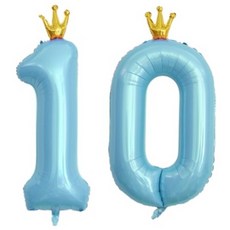 연지마켓 숫자 은박 풍선 대형 2p, 블루 10