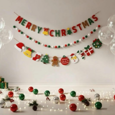 크리스마스 소품 가랜드 벽장식 트리 루돌프 장식 MERRY CHRISTMAS 홈파티 데코, 1개, 스타일 1