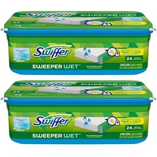 Swiffer Sweeper 젖은 걸레 천 리필 - 오픈 윈도우 프레시 24장 2팩, Open Window Fresh_24 Count (Pa