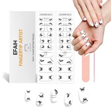 반경화 젤 네일 스트립 및 랩 - 20개 UV/LED 램프 필요 오래 지속되는 DIY 매니큐어 키트 살롱 품질 트렌디한 아트 디자인 나비 145153, 반경화 젤 네일 스트립 및 랩 - 20개, UV/LED