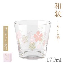 東洋佐佐木 吉祥麻葉紋櫻花玻璃清酒杯 日式酒器 精緻酒杯 日本製造, 1個