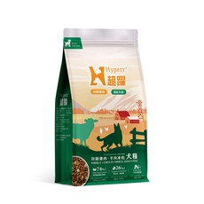 Hyperr超躍 無穀飼料MIX凍乾 狗狗飼料 雞肉羊肉 全齡犬, 2kg, 1個, 糧食