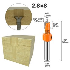 5PCS 8mm 생크 목공 카운터싱크 드릴 비트 셀프 태핑 나사 구멍 설치 도구 목재 밀링 커터용, 01 5PCS 8mm Shank, [04] 2.8X8mm