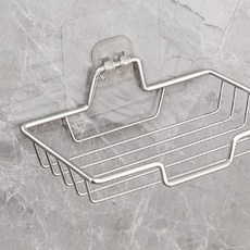 수세미 무타공 거치 비누 접착식 케이스 스텐 받침대 1단