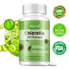 클로렐라 추출물 1000mg - 대장 세척 및 해독 에너지 및 면역 강화, 2개, 120정