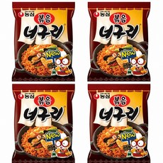 농심 볶음 너구리 라면 보쿰 137g, 4개