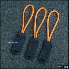 【野戰搖滾-生存遊戲】SECTOR SEVEN 魔鬼氈快速拉繩 一組3個 (軍綠色黑色泥色迷彩) 戰術背包傘繩拉鏈繩, 黑色/橙繩