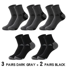 많은 남성 양말 캐주얼 통기성 실행 스포츠 양말 5 쌍 남성면 겨울 검은 남성 대형 38-45, [00] 5 pairs black