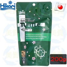 Hikari 高夠力 烏龜飼料 澤龜營養 水龜條狀飼料 櫻花M200g 鑽紋龜適用, 1個, 200g