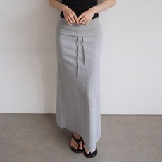 하늘바라기 여성용 로넌 폴딩 밴딩 롱 스커트